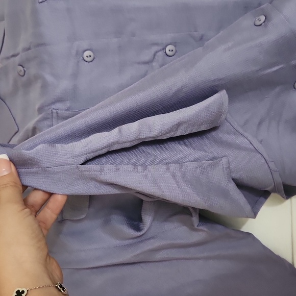 100% Silk Button Down Blouse 1X Purple office lagenlook career Party - Picture 6 of 9